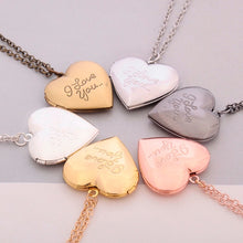 Load image into Gallery viewer, Heart Letter Locket Pendant Necklace Photo Box Necklace