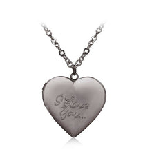Load image into Gallery viewer, Heart Letter Locket Pendant Necklace Photo Box Necklace