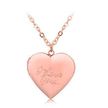 Load image into Gallery viewer, Heart Letter Locket Pendant Necklace Photo Box Necklace
