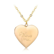 Load image into Gallery viewer, Heart Letter Locket Pendant Necklace Photo Box Necklace
